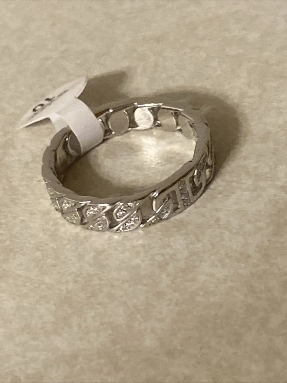 Men’s Sterling Silver Mossainte Ring Size 10